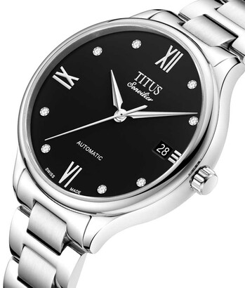 Sonvilier瑞士製三針日期顯示自動機械不鏽鋼腕錶 