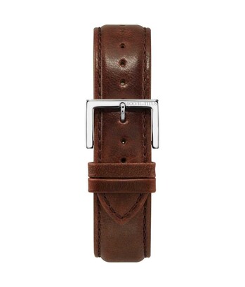22 mm Dark Brown Smooth Leather Watch Strap