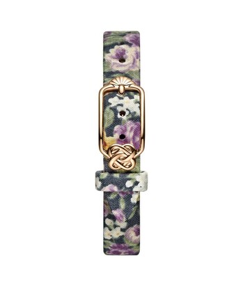 12 mm Purple Yellow Floral Japanese Fabric Watch Strap
