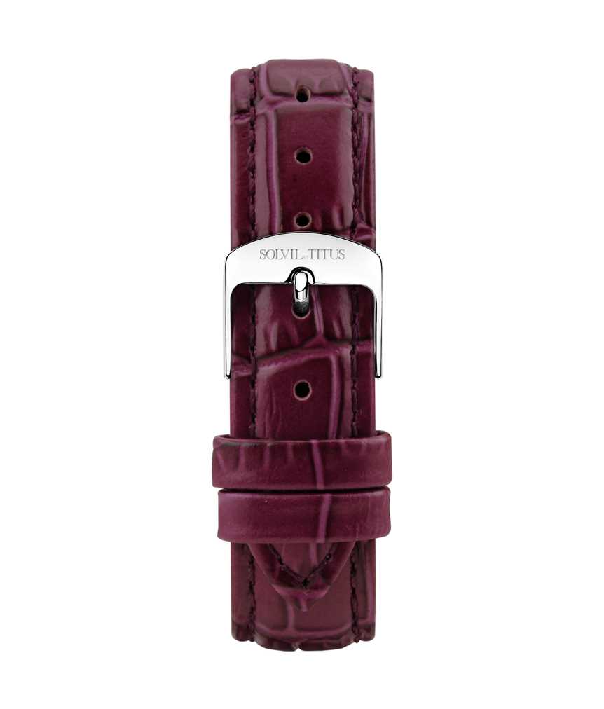 16 mm Purple Croco Pattern Leather Watch Strap