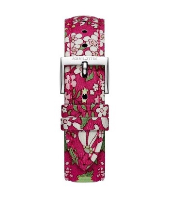 16 mm Peach Floral Japanese Fabric Watch Strap