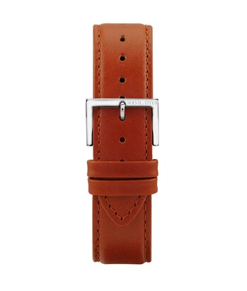 22 mm Orange Brown Smooth Leather Watch Strap