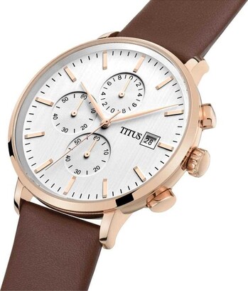Interlude Chronograph Quartz Leather Watch 