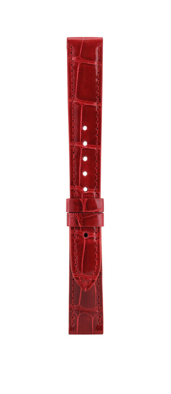 16 mm紅色鱷魚皮革錶帶