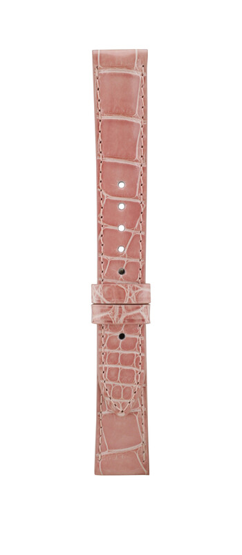 18 mm淺粉紅鱷魚皮革錶帶