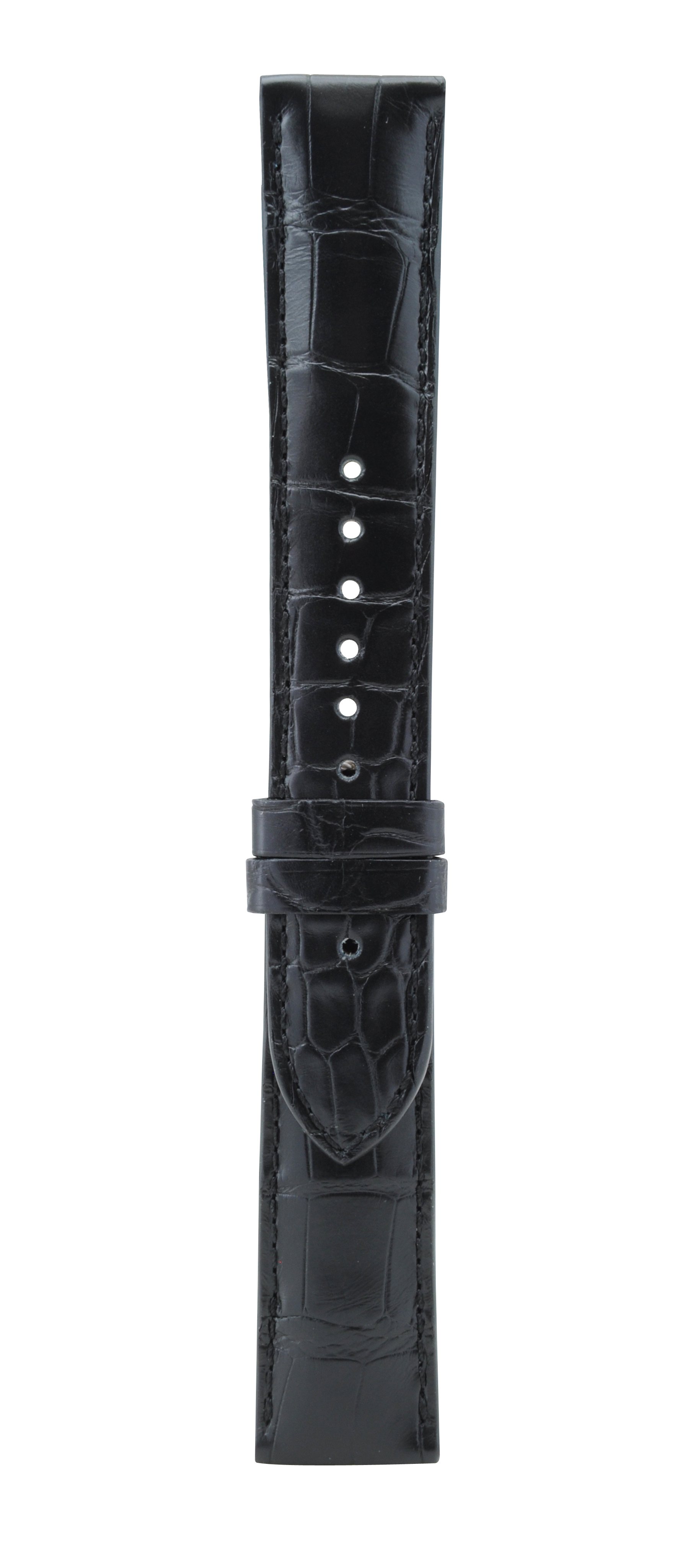 20 mm Black Alligator Leather Watch Strap