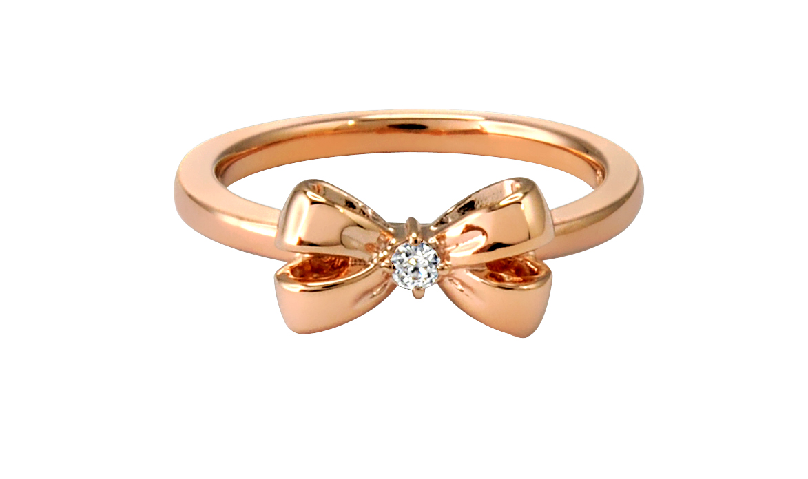 15.6mm Ribbon Ring, Sterling Silver, Rose-Gold Tone Plated 