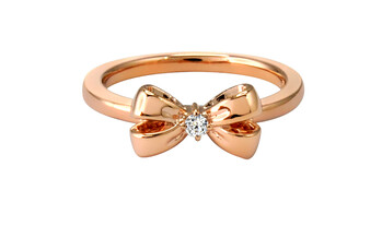 17mm Ribbon Ring, Sterling Silver, Rose-Gold Tone Plated 