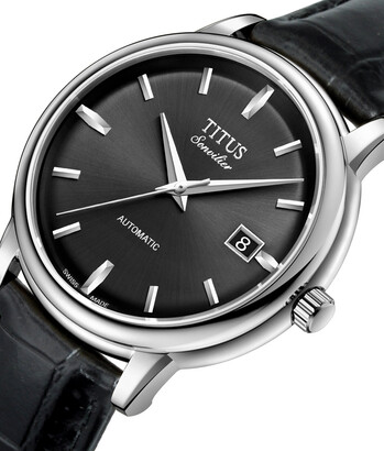 Sonvilier瑞士製三針自動機械皮革腕錶 