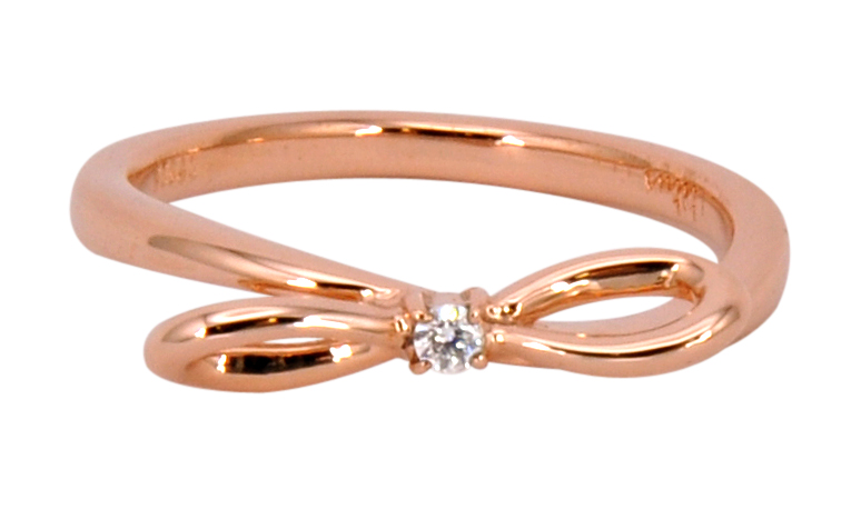 Solvil et Titus 17mm Bow Ring, Sterling Silver, Rose-Gold Tone Plated 