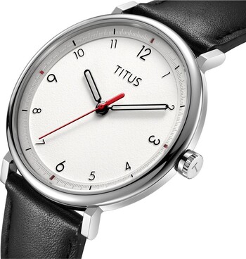 Nordic Tale三針石英皮革腕錶 