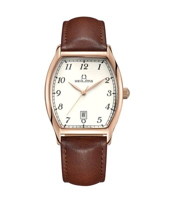 Barista 3 Hands Date Quartz Leather Watch 