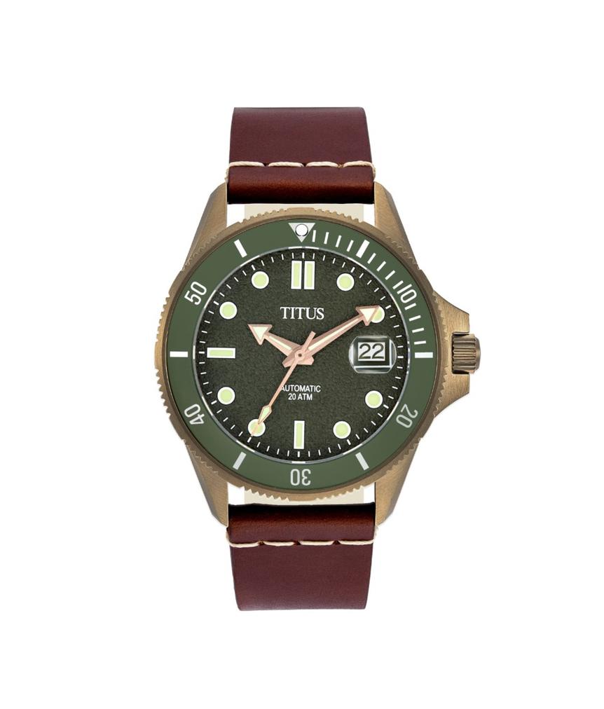 Valor 3 Hands Date Mechanical Leather Watch 