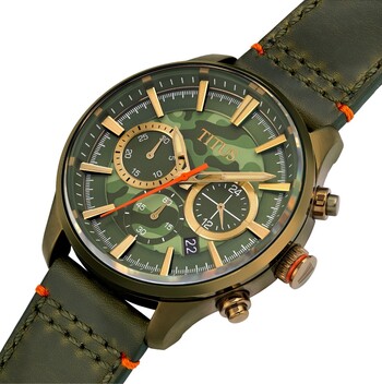 Saber Chronograph Quartz Leather Watch 