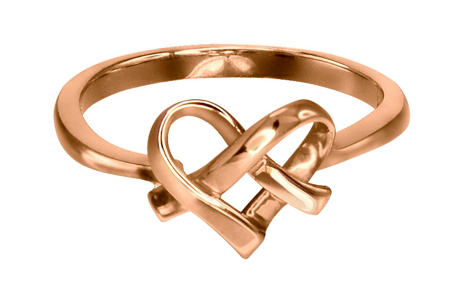 Solvil et Titus 15.6mm Heart Ring, Sterling Silver, Rose-Gold Tone Plated