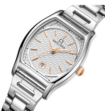 Barista三針日期顯示石英不鏽鋼腕錶 