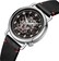 Exquisite 2 Hands Small Second Hand Mechanical Skeleton Leather Watch