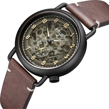 Exquisite 3 Hands Automatic Leather Watch 