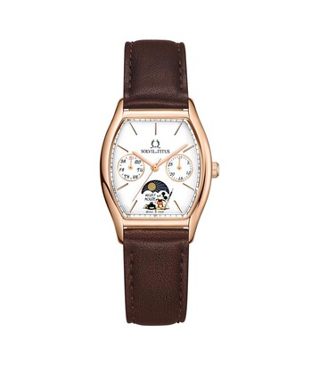 Solvil et Titus x "Mickey Mouse 95th Anniversary" Multi-Function with Day Night Indicator Quartz Leather Watch 